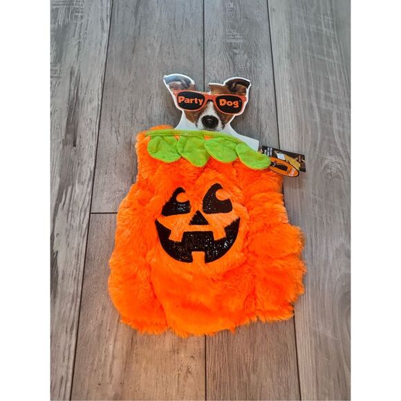 Party Dog pumpkin pet Halloween costume size M - Picture 1 of 12